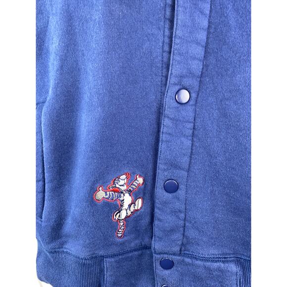 Disney Tigger blue hooded sweatshirt embroidered snap up hoodie size medium - Picture 5 of 7